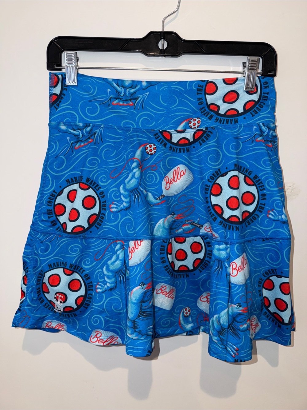 New Bella Sport Lobster Drop Pleat Skort Pickleball Women’s Size Medium Blue